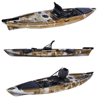 China Fishing Touring Rowing Guided Kayak 13ft Popular Fishing Single Seat With Rudder System for sale