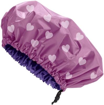 China Pastoral Custom Printed Waterproof Adjustable Shower Hat For Women for sale