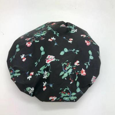 China Fashion Design Simple Eco Friendly Water Proof Biodegradable Shower Cap Black for sale