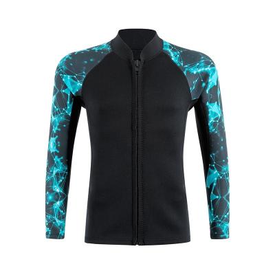 China Anti-Bacterial Men Women 2mm SCR Neoprene Jacket Long Sleeve Wet Suit Top Swimming Surfing Scuba Diving Jackets Front Zip Wetsuit Jacket for sale