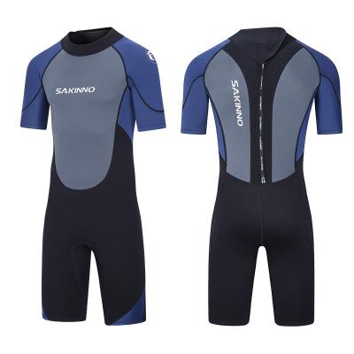 China Anti-Bacterial Wholesale 2mm 3mm Short Sleeve Neoprene Wet Suit One Piece Men Male Swimming Surfing Diving Shorty Wetsuit for sale