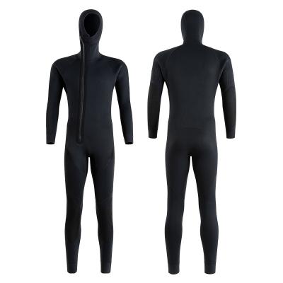 China Anti-Bacterial Men Women 5MM Front Zip Scuba Diving Wetsuit Full Body Neoprene Wet Suit One Piece Hoodie Diving Suit for sale