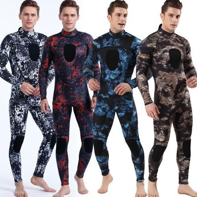 China Anti-Bacterial Wholesale 3mm Blue Red Camo Wetsuits Back Zip One Piece Neoprene Wet Suit Snorkeling Scuba Diving Suits Men Full Wetsuits for sale