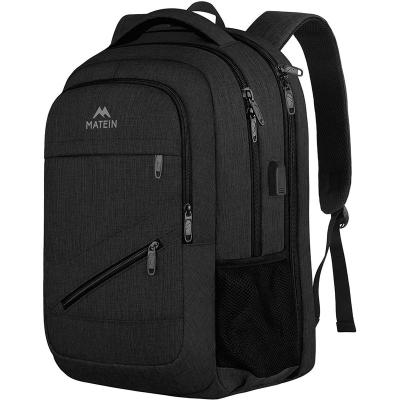 China With USB 17 Inch Waterproof Anti Theft Polyester Travel Bag Laptop Business Backpack Working Travel Bags for sale