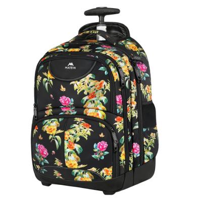 China Large Capacity Waterproof Rolling Backpack Laptop Backpack Water Resistant Durable Wheeled Trolley Bag for sale