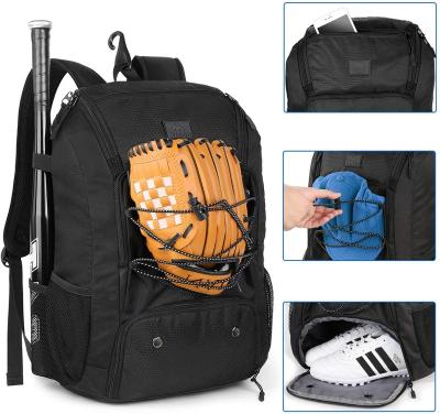 China Custom Anti-theft Baseball Backpack Outdoor Baseball Bags Large Capacity Waterproof Sports Bag With Shoes Compartment for sale