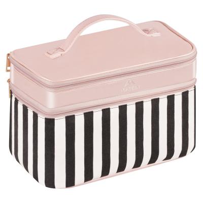 China 2 In 1 Design Wholesale Ladies Travel Cosmetic Bag Hot Sale Fashion Toiletry Makeup Brush Organizer Pink for sale