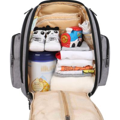 China With USB OEM Large Travel Multifunctional Waterproof Baby Diaper Changing Bag For Mom Dad With Pockets Diaper Bag Insulated Backpack for sale