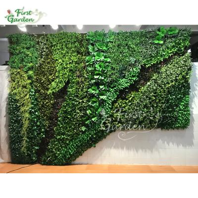 China Eco-friendly Artificial Green Plants Leaves Fern Decoration Flower Plant Wall Panel Backdrop Customized for sale