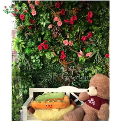 China Factory Eco-friendly Evergreen Artificial Flowers Customized Flower Wall For Wedding Hotel Restaurant Event Festival for sale