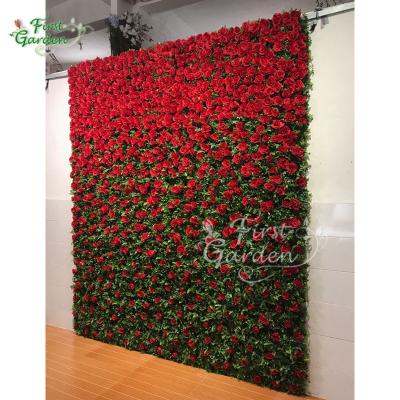 China Large Eco-friendly Red Mounted Plant Artificial Wall Flower For Wedding Stage Photo Studio Planning Shooting Without Trimming for sale