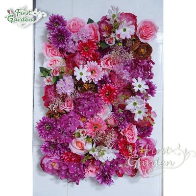 China The wedding hotel restaurant company at the reception African chrysanthemum red series of artificial plants hang a wall decoration for sale