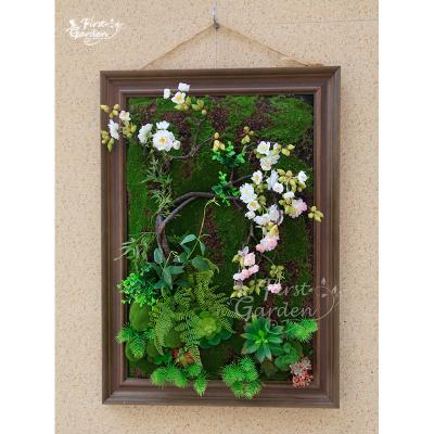 China Hot Selling Eco-friendly Durable 3d Green Plant Photo Frame Hanging Flowers For Wall Home Decoration New Style for sale