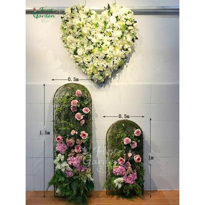 China Durable Artificial Green Plant Hedge Garden Plastic Flower Fence Decoration for sale