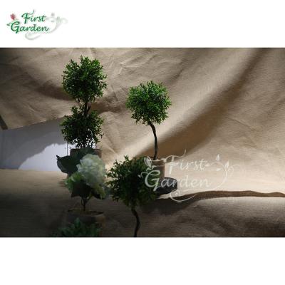 China Eco-friendly Artificial Realistic Bonsai Decorative Miniature Ornamental Mini Plastic Pot Mini Bonsai Tree Plant Plant Home Office Decor for sale