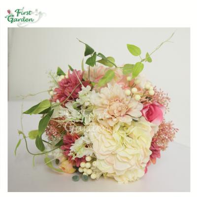 China Durable Wedding Party Home Decoration Artificial Silk Flower Bouquet Floral Cluster for sale