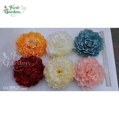 China Touch natural high quality festival artificial flower single head silk peony for flower wall wedding decoration for sale