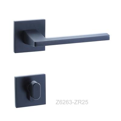 China Good Quality Modern Aluminum Alloy Zinc Alloy Based Handle Sliding Black Door Lever Handle for sale