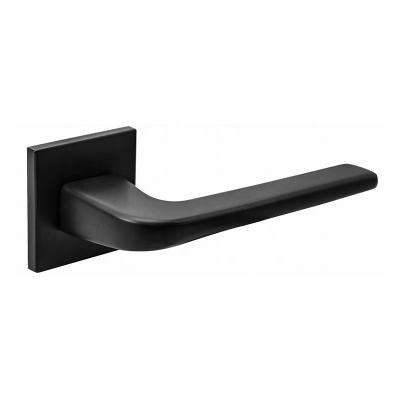 China European Modern Furniture Hardware Aluminum Bathroom Door Lever Handle With Zinc Alloy Rose for sale