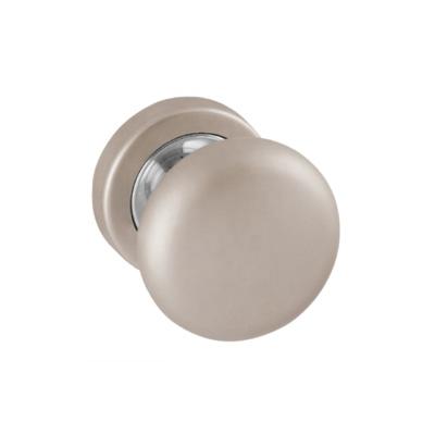 China Matt Satin Nickle Door Furniture Modern Hardware Zinc Alloy Door Lever Handle On Radius Rosette for sale