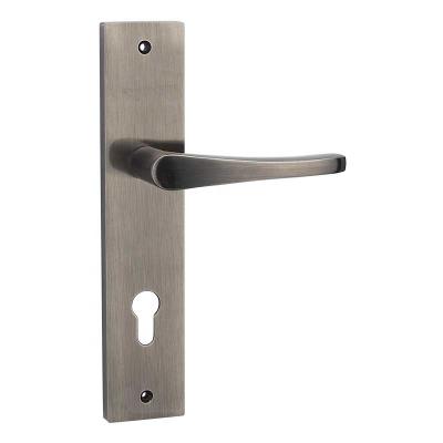 China Modern Fashionable Door Lever Handle Lock Interior Zinc Alloy Plate Handle For Wooden Door for sale