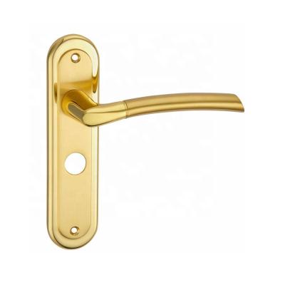 China Modern Zinc Alloy Front Wooden Door Lock Pull Hardware Plate Exterior Door Handle for sale