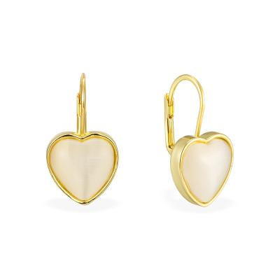 China Wholesale FASHIONABLE Graceful Design Women Jewelry Love Heart Shape 14K Gold Plated Stud Earrings For Bridal Wedding for sale