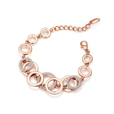 China Hot Sale Brand Fashion Jewelry TRENDY 14K Gold /Silver Plated Rose Gold Plated Alloy Bracelet For Girl for sale