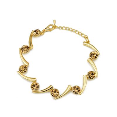 China FASHIONABLE CLASSIC A Grade Quality Guaranteed 2022 Popular Charms Rhinestone Decoration Couple 14K Gold Bracelet for sale