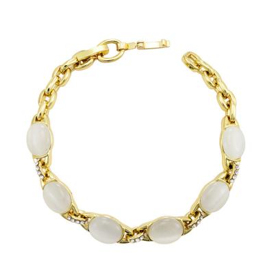 China New Trendy CLASSIC Listing Minimalist Bling Charms Gold Plated Clip Chain Bracelet Bangle For Girl for sale