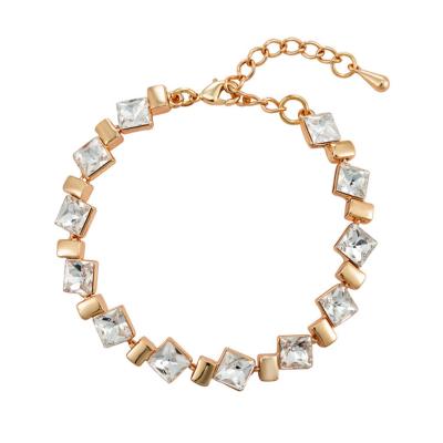 China TRENDY CLASSIC Custom Name Charm 14K Materials Elegant Exquisite Personalized Zinc Alloy Bracelet with Rhinestone for sale