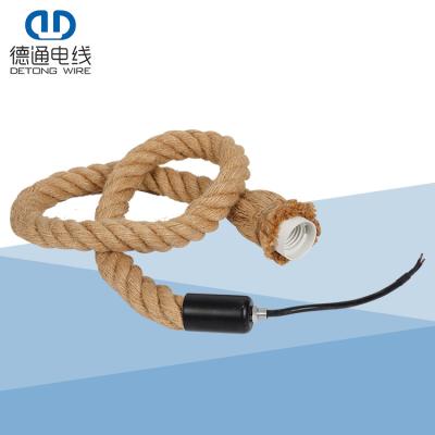 China Good Quality Home Appliance Lamp Lighting 300V 0.5mm 0.75mm 1.0mm PVC Insulated Hemp Bare Copper Cord Braided Power Cord for sale