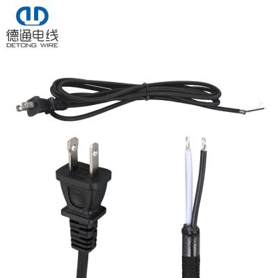 China New Arrival 125V 10A Appliance Two Plug American Home Appliances Lighting Wiring AC Power Cable for sale