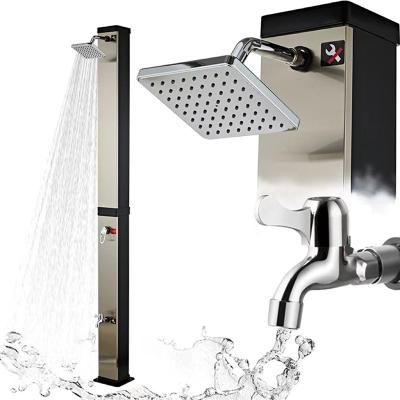 China New Design Sunlight Hot Cold Power Water Mixer CYEN Hot and Cold Water Mixer Brushed Nickel PVC Material 40L Garden Pool Outdoor Shower for sale