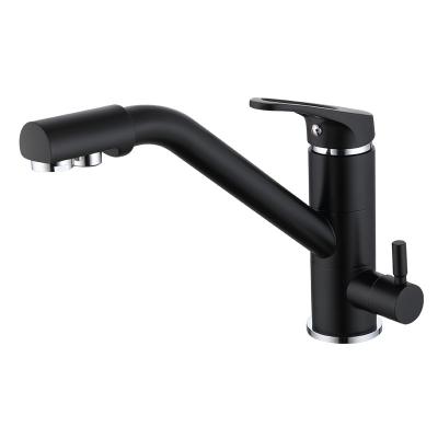 China Black Single Sense Kitchen Sink Filter Taps CYEN 3 Way Handle Purifier Lead Free Drinking Water Faucet for sale