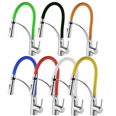 China 2022 CYEN Multicolor Pull Down Kitchen Sink Faucets 2022 Pull Down Single Handle Mixer Tap Single Hole Faucets for sale