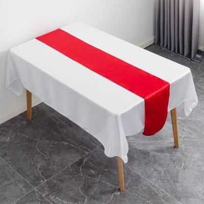 China Event Decoration 1pcs Multi Color Satin Table Runner Tablecloth Decoration For Wedding Party Home Decoration Supplies Cheap HotelEvent Wholesale for sale