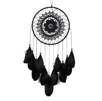 China 100% Handmade Modern Design Lace Handmade Dream Catchers Feather Large Dreamcatcher Home Decoration for sale