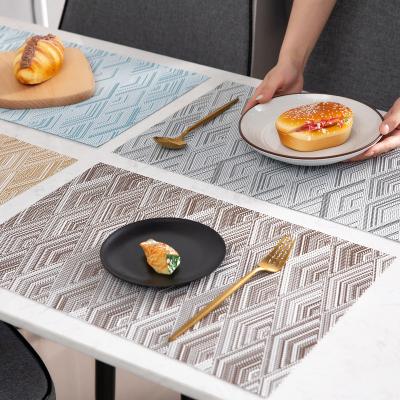 China Durable Thermal Pvc Non-Slip Table Mats Waterproof Resistance Dining Place Mats for sale