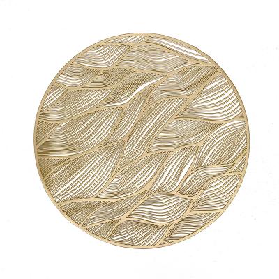 China Round Shape Sustainable Table Mat Gold Silver Colors Oil-proof Non-slip Dining Mat Square for sale