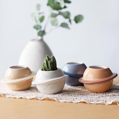 China New Cute Fresh Ceramic Succulent Decorations Mini Plant Flowerpot Garden Ceramic Flower Pots Balcony Office Desktop for sale