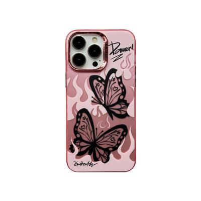 China MAKE UP The new relief Fire Butterfly IMD Phantom phone case for iphone 14promax Gold purple female iphone 13 12pro 11 for sale