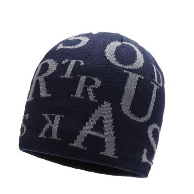 China COMMON 2022 newly warm winter knit beanie hat outdoor navy beanie knitted hats warm knitted beanie hat for sale