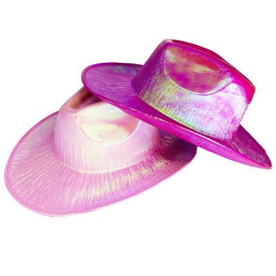 China Light Pink Four Seasons Sequin Cowboy Hat Western Style Cowgirl Hats For Women Festival Hat for sale