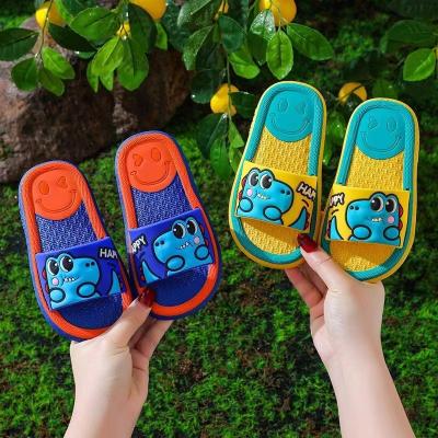 China Waterproof Children's slippers Men's summer bathroom non-slip slippers Home bath Cartoon dinosaur kids Girls' baby slippers for sale