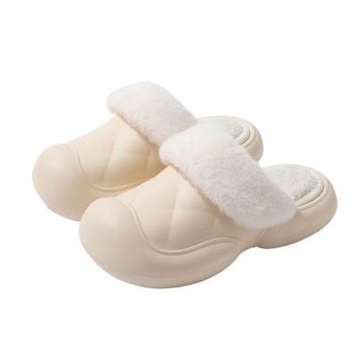 China Fashion Trend New fashion soft bottom cotton slippers female autumn and winter removable thick bottom indoor non-slip waterproof plush slipper for sale