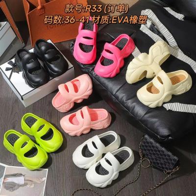 China Fashion Trend EVA rubber & Plastic beach garden shoes women's platform sandals Women's non-slip bag head sandals for sale