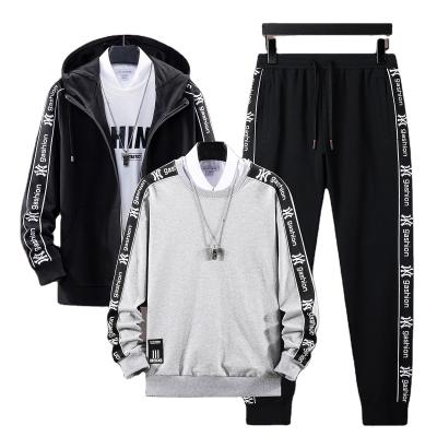 China Anti-wrinkle RTS Sweatshirt Hoodies Pullover Pants Three Piece In One Set Men's Jacket Coat Custom Plus Size For Spring And Autumn for sale