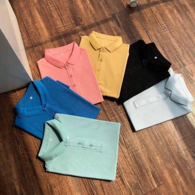 China Anti-pilling Men Polo T-shirt Colorful 100% Cotton Short Sleeve Striped Custom Logo Men Polo T-shirt POLO Neck OEM Service Custom Knitted for sale