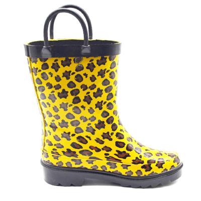 China Wholesale Waterproof Leopard Print Rubber Rain Boots Waterproof Wellington Boots For Kids for sale